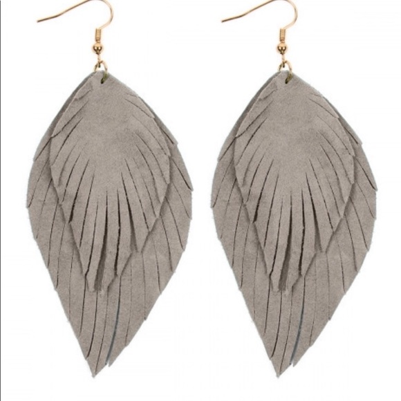 Jewelry - Layered Fringe Leather Earrings